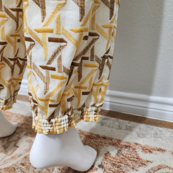 NWT Tory Burch Embroidered Cinched Ankle Pant Size 10 - Picture 4 of 16